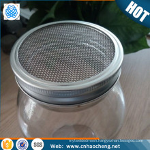 Stainless steel rimmed mesh screen mason jar lid strainer